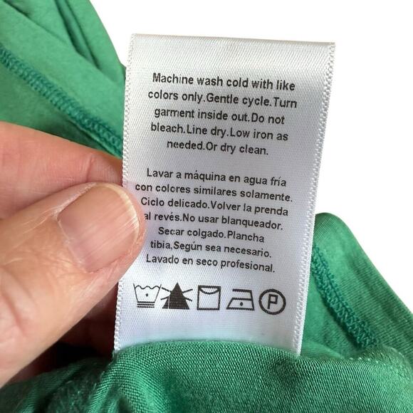 ModCloth Top Women's Vneck Green Small S/S M4402074 Stretch Casual Granolagirl - Picture 7 of 10